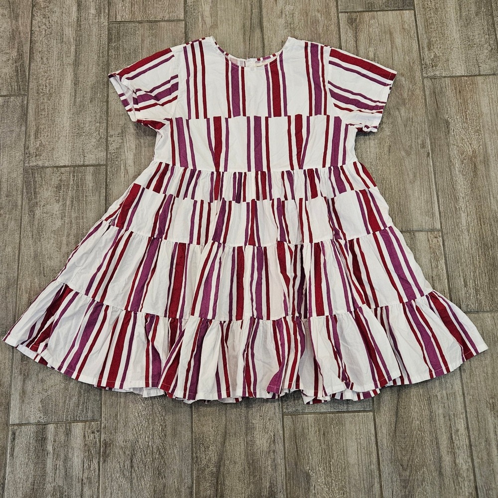 Anthropologie NORBLACK NORWHITE Anwen tiered tunic dress Size SP Striped Cotton - Picture 4 of 11